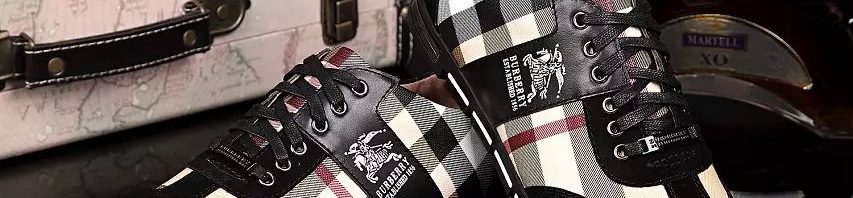 Burberry Tênis Couro Xadrez