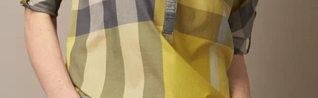 Camisa Xadrez Amarela Fem. Burberry