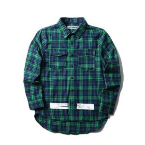 Camisa manga longa xadrez Off White