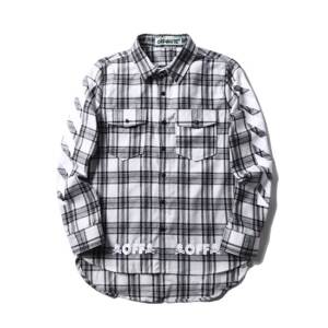 Camisa manga longa xadrez Off White