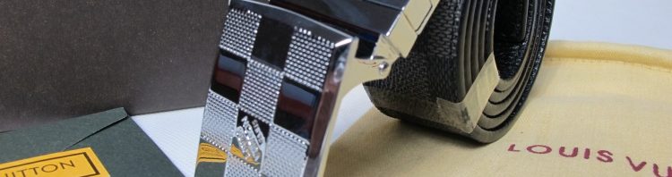 Cinto Fivela Prata Couro Louis Vuitton