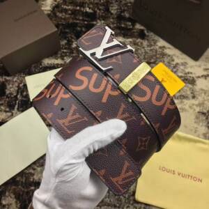 Cinto Louis Vuitton x Supreme Monograma