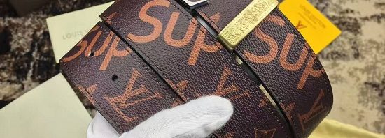 Cinto Louis Vuitton x Supreme Monograma