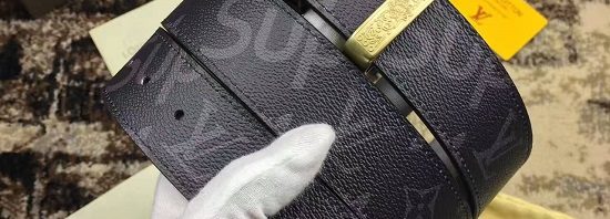 Cinto Louis Vuitton x Supreme Monograma
