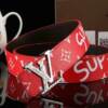 Cinto Louis Vuitton x Supreme Monograma Cinto Vermelho