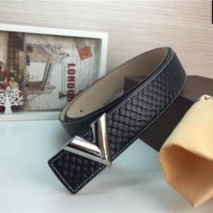 Cinto Preto Couro Louis Vuitton