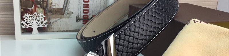 Cinto Preto Couro Louis Vuitton