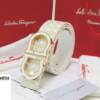 Cinto Unissex Branco de Couro Salvatore Ferragamo