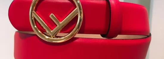 Cinto vermelho couro Fendi
