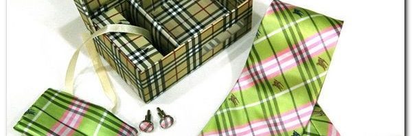 Gravata+Lenço+Abotoaduras Burberry
