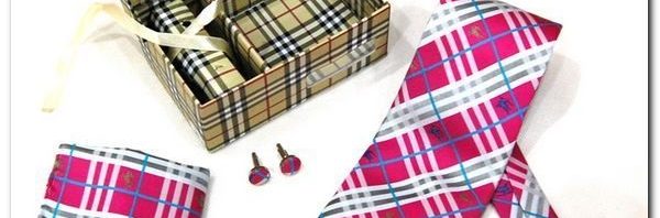Gravata+Lenço+Abotoaduras Burberry