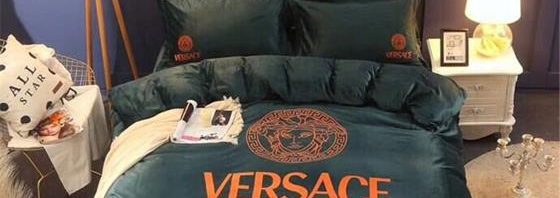 KIT COORDENADO JOGO DE CAMA KING SIZE VERSACE 4 PEÇAS
