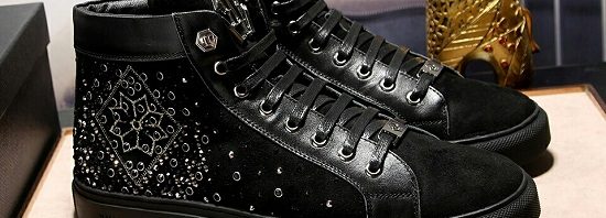 Philipp Plein Tênis cano alto preto Philipp Plein