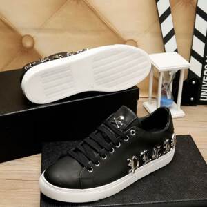 Philipp Plein Tênis de couro Philipp Plein