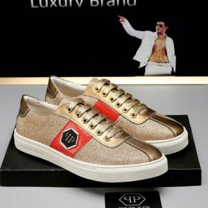 Philipp Plein Tênis dourado Philipp Plein