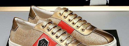 Philipp Plein Tênis dourado Philipp Plein
