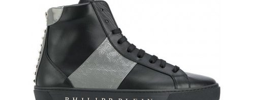 Philipp Plein tênis cano alto de couro Philipp Plein