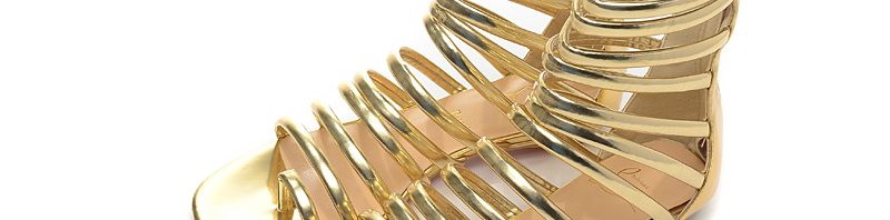 Sandália Dourada Couro Christian Louboutin
