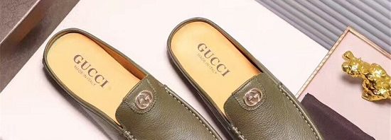 Sandália couro slipper Gucci
