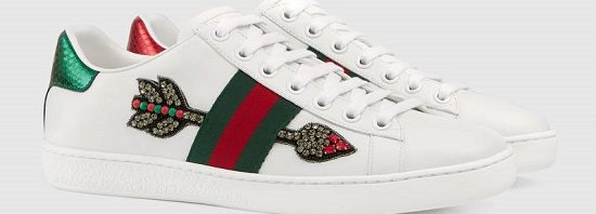 Tênis 'Ace' com bordado Gucci