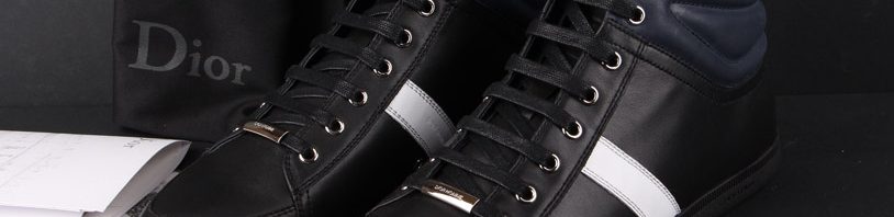Tênis Cano Alto Couro Christian Dior