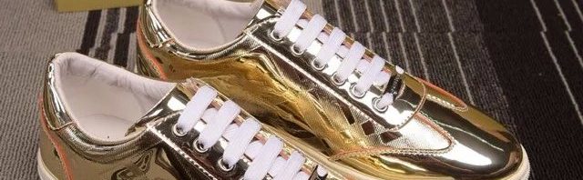 Tênis Couro Dourado Burberry