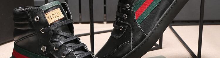 Tênis cano alto de couro Gucci