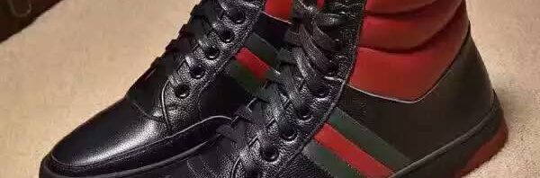 Tênis cano alto de couro Gucci
