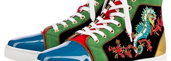 Tênis cano alto em couro Christian Louboutin