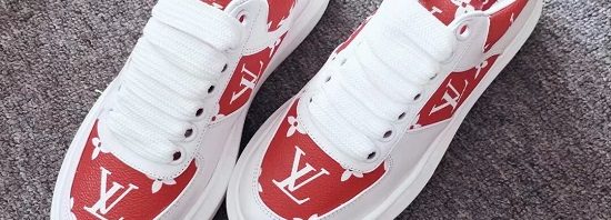 Tênis couro Louis Vuitton x Supreme
