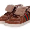 Tênis de Couro com Péle Gucci