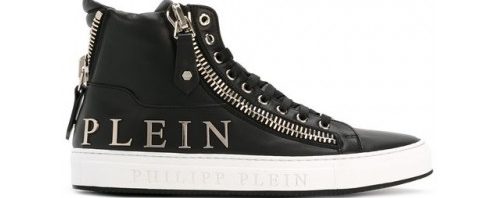 Tênis de couro com ziper lateral Philipp Plein