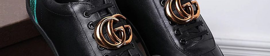 Tênis masc. de couro Gucci