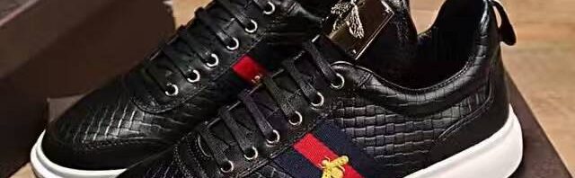 Tênis masc. de couro Gucci