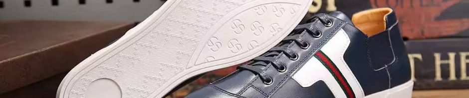 Tênis masc. de couro Gucci