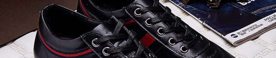 Tênis masc. de couro Gucci