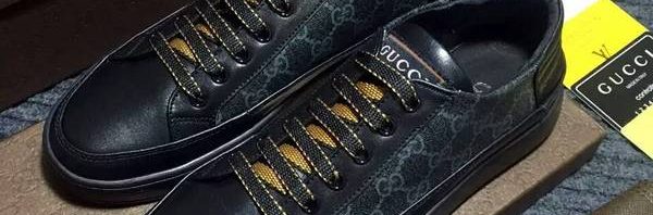 Tênis masc. de couro Gucci