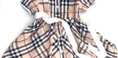 Vestido Infantil Manga Curta Burberry