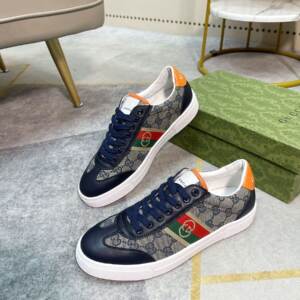 Tênis de couro Azul Gucci